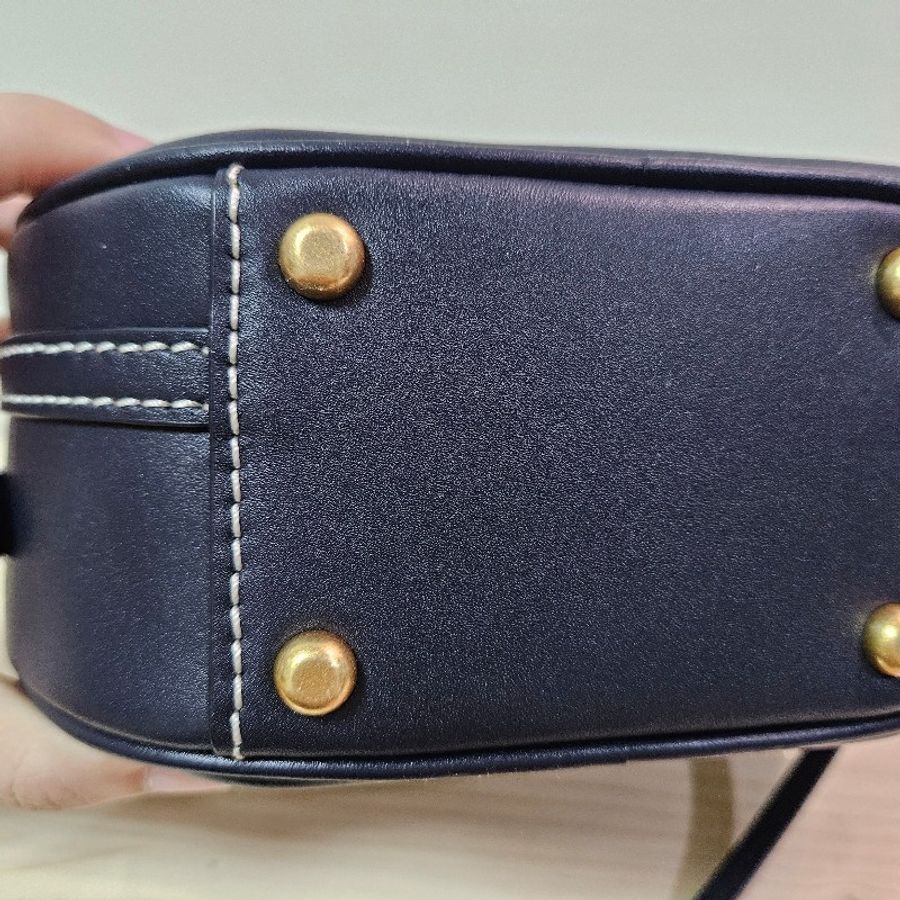 TORY BURCH T MONOGRAM 藍老花圓餅包-14