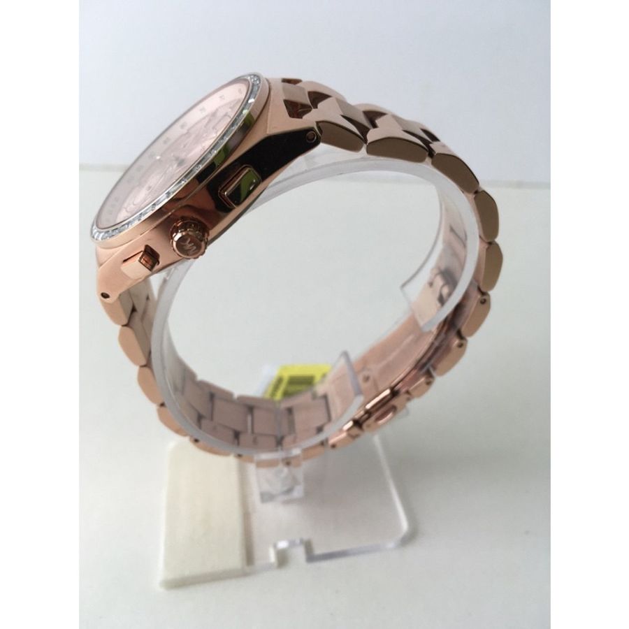 全新 Michael Kors MK6422 玫瑰金 碎鑽 三眼 計時 手錶-2