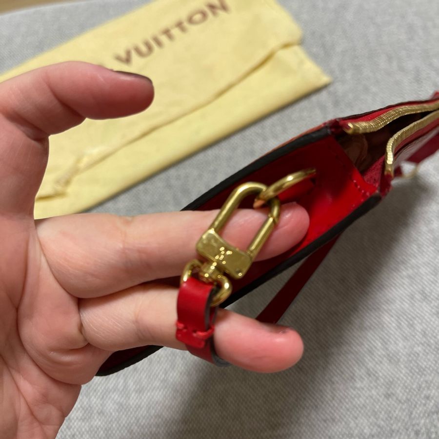 LV Vintage 經典紅色EPI 條紋 迷你肩背包 手拿晚宴包-13