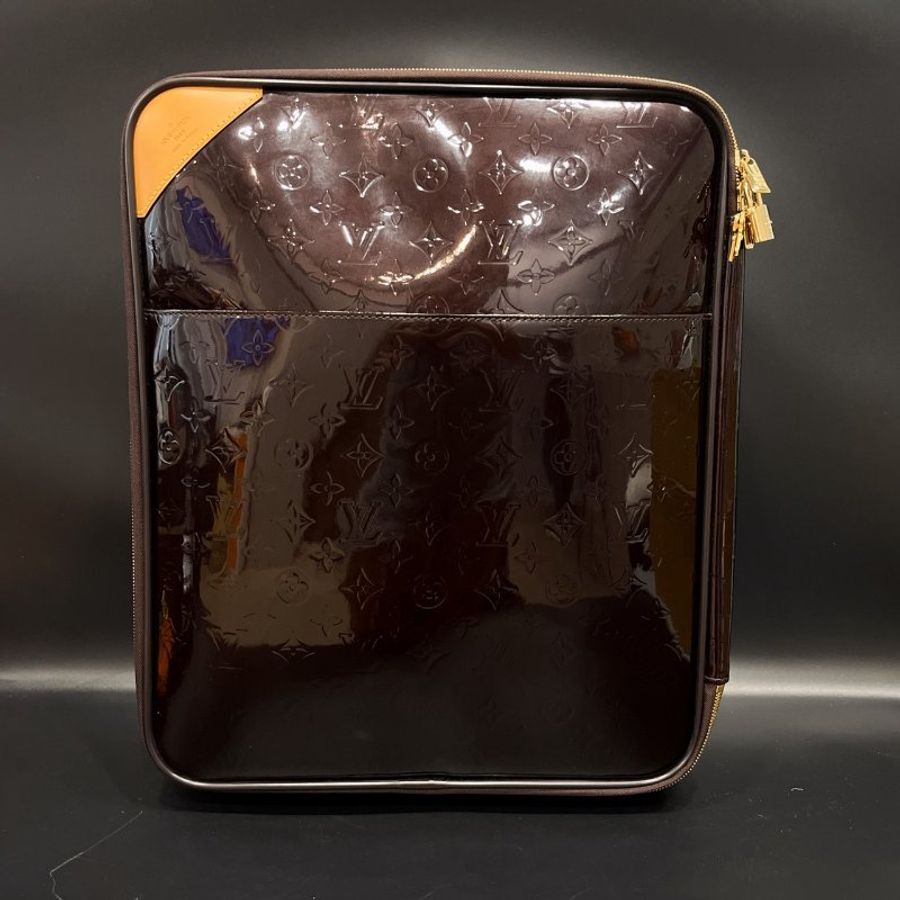 Louis Vuitton LV 紫色亮皮兩輪18吋手提行李箱/登機箱-0