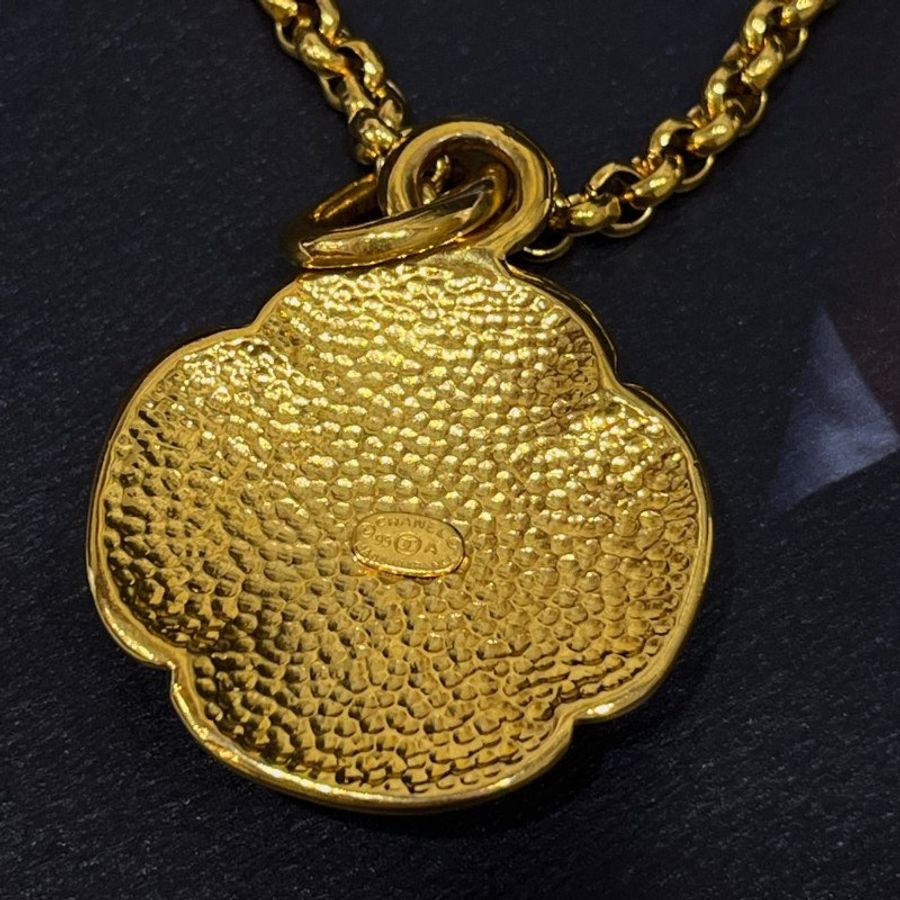 CHANEL 香奈兒 中古款VINTAGE 金色大圓雙C 長項鍊/飾品-3