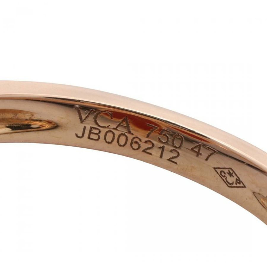 【日本直送】 中古Van Cleef & Arpels[AB]sweet alhambra Effeuillage 戒指 K18PG 瑪瑙 鑽石 玫瑰金 紅色-3
