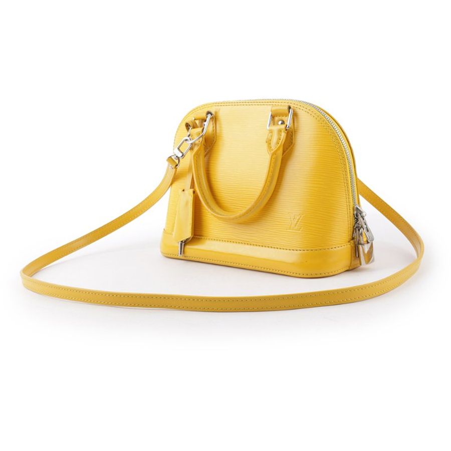 Louis Vuitton Alma BB EPI皮革手提/斜背包(黃色)-4