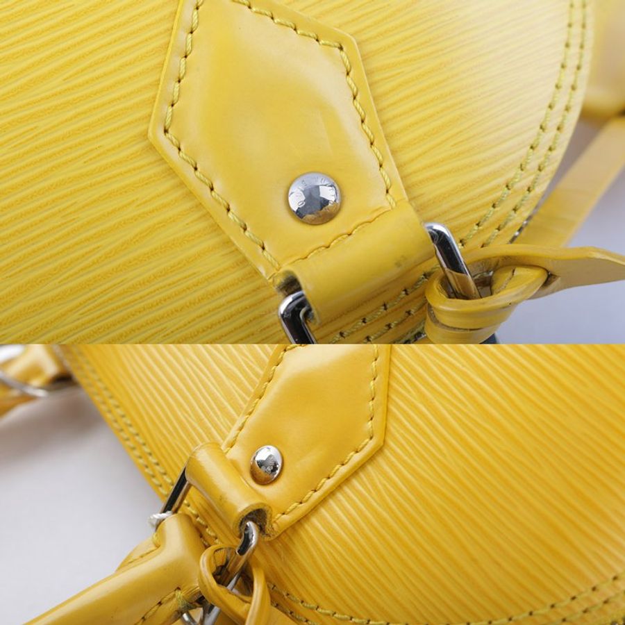 Louis Vuitton Alma BB EPI皮革手提/斜背包(黃色)-5