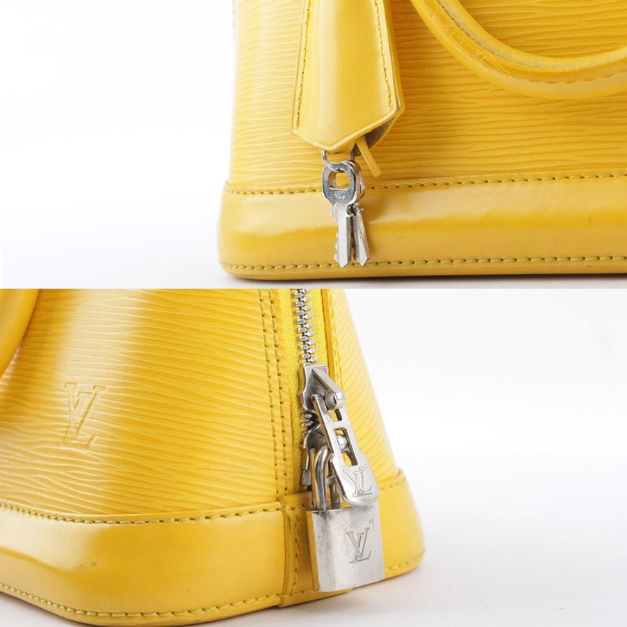 Louis Vuitton Alma BB EPI皮革手提/斜背包(黃色)-6