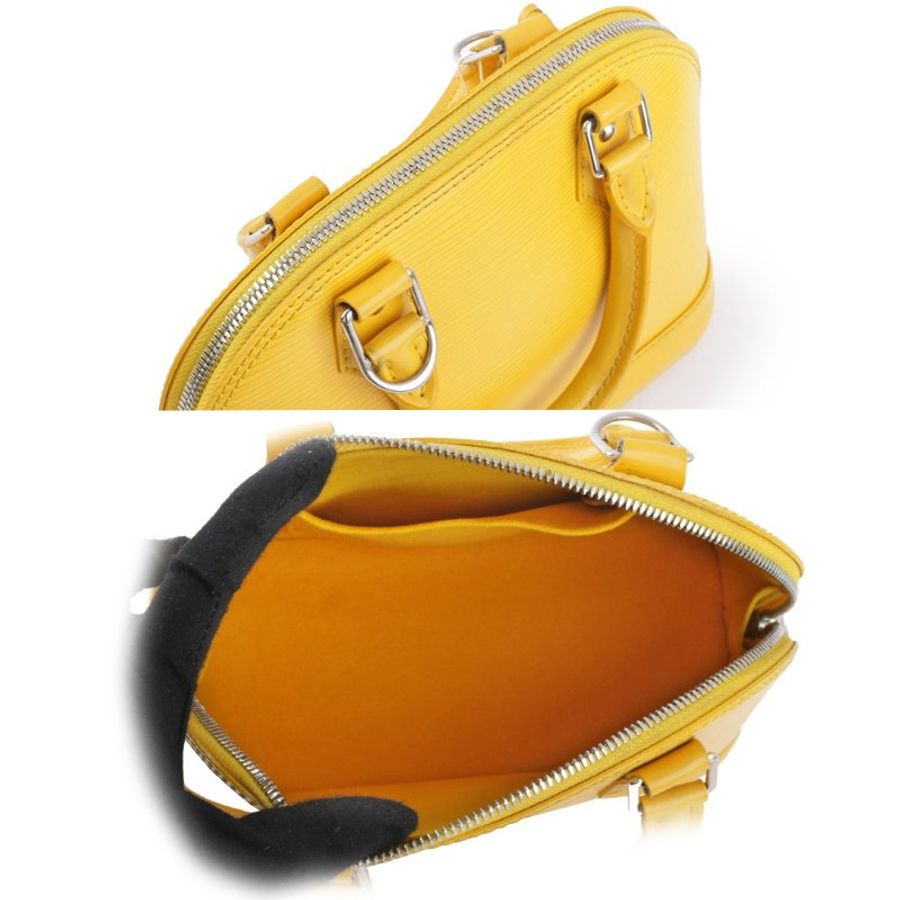 Louis Vuitton Alma BB EPI皮革手提/斜背包(黃色)-7