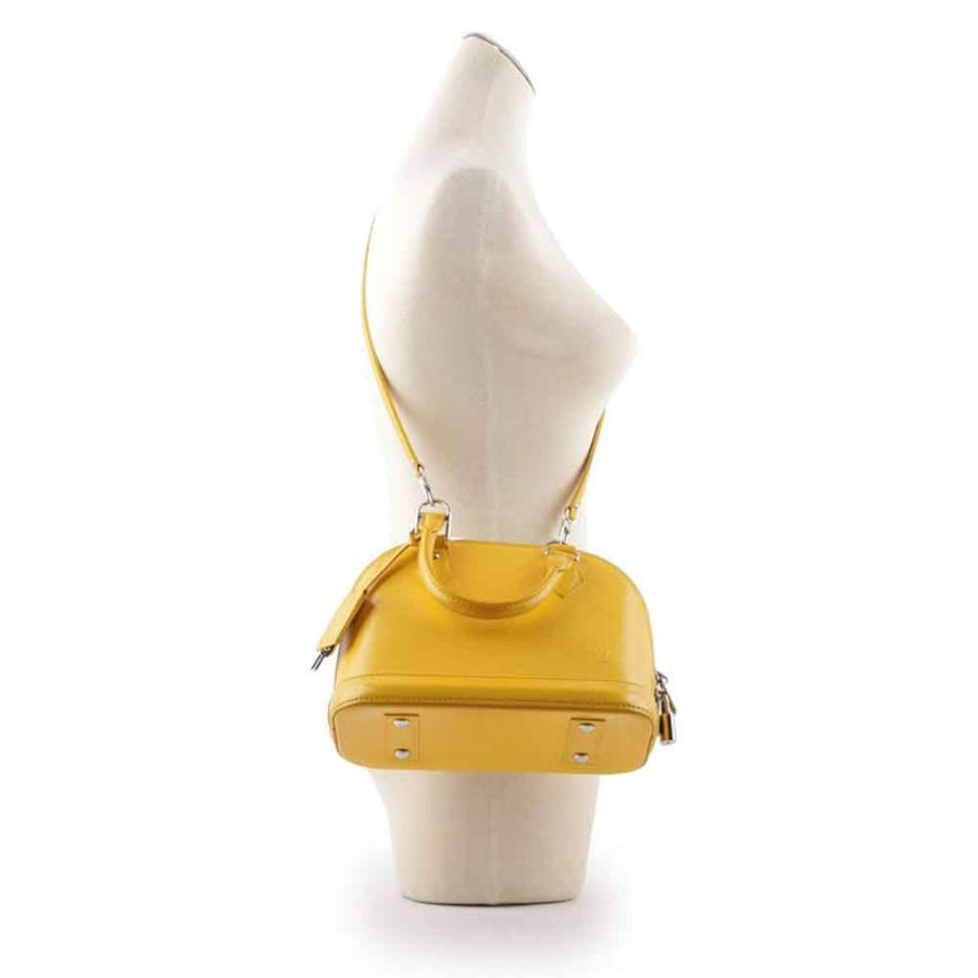 Louis Vuitton Alma BB EPI皮革手提/斜背包(黃色)-8
