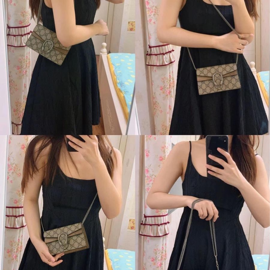 #GUCCI 476432 經典Dionysus系列GG Supreme帆布迷你 #酒神 / #斜背包 / #肩背包 / #手拿包 / #鍊條包-1