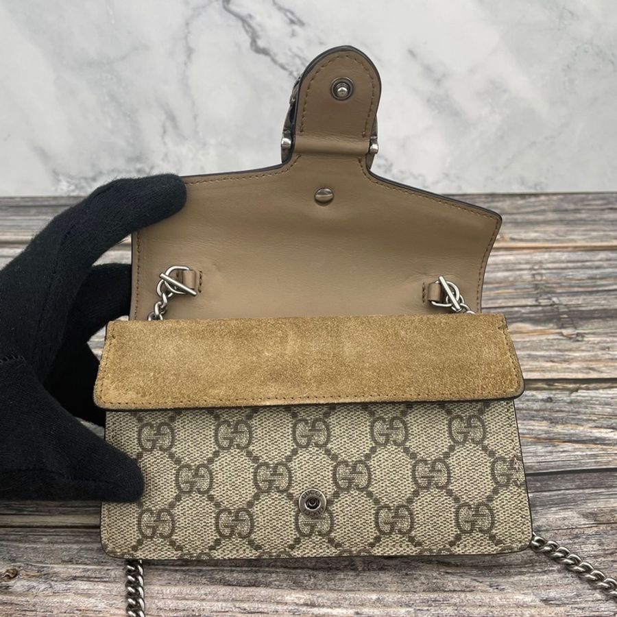 #GUCCI 476432 經典Dionysus系列GG Supreme帆布迷你 #酒神 / #斜背包 / #肩背包 / #手拿包 / #鍊條包-12