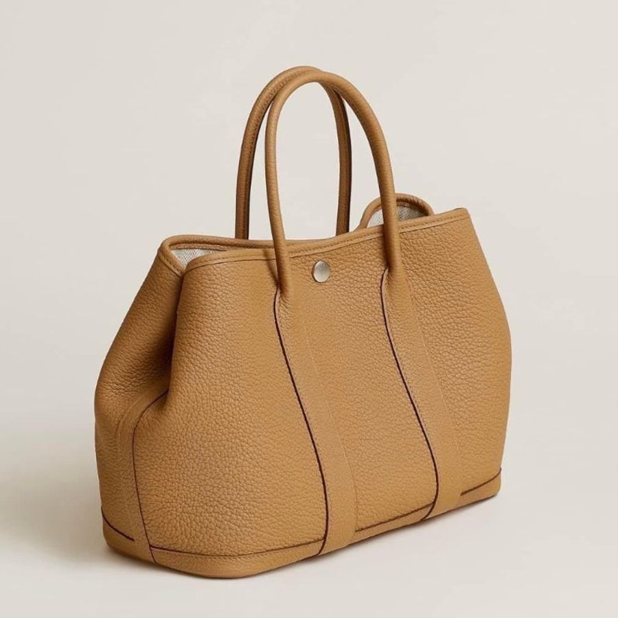 【台灣現貨】愛馬仕 HERMES garden party GP30 餅乾色牛皮手提包 4B-1