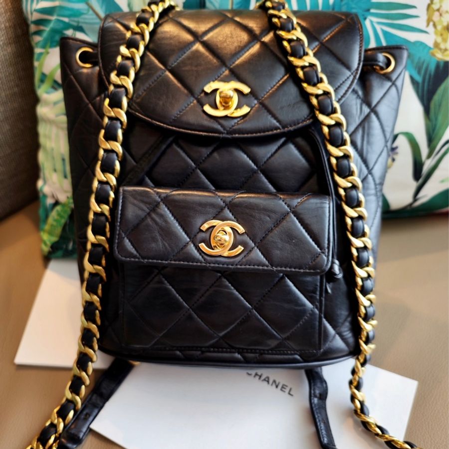 好成色 Chanel duma雙肩包 後背包 標齊-0