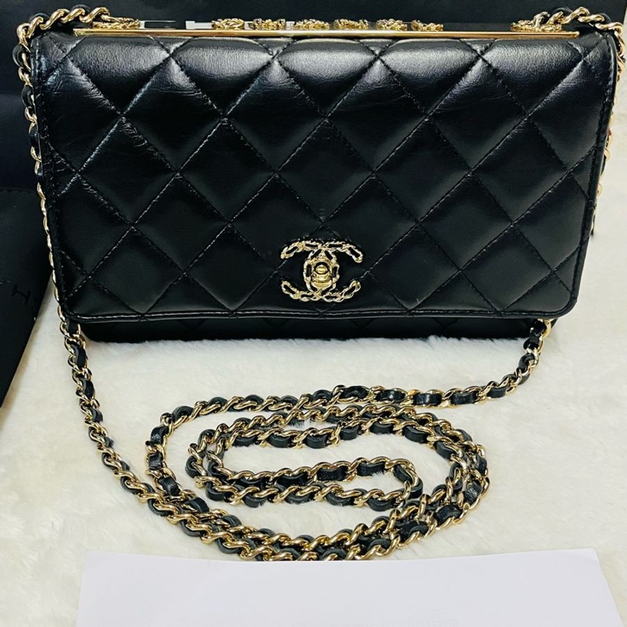 Chanel trendy woc 23s 新款皮穿鏈 立體浮雕#晶片款-1