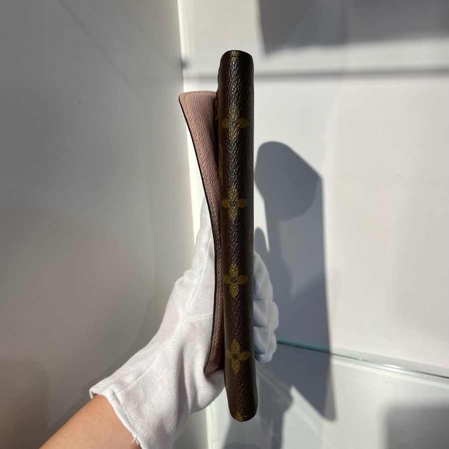 LV M61289老花粉色內裡Emilie錢包 長夾-4