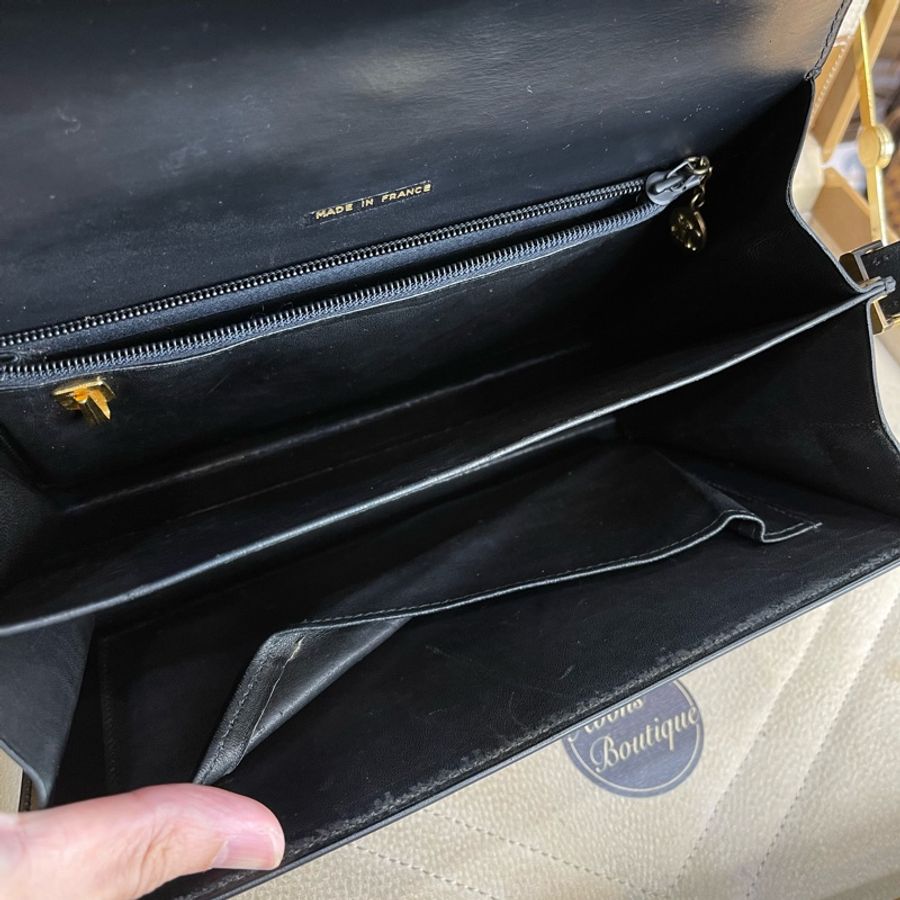Celine vintage金馬車BOX翻蓋包/肩斜背-17