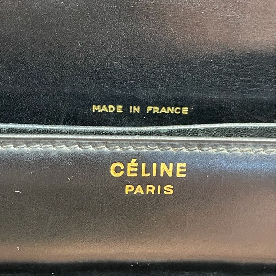 Celine vintage金馬車BOX翻蓋包/肩斜背-19