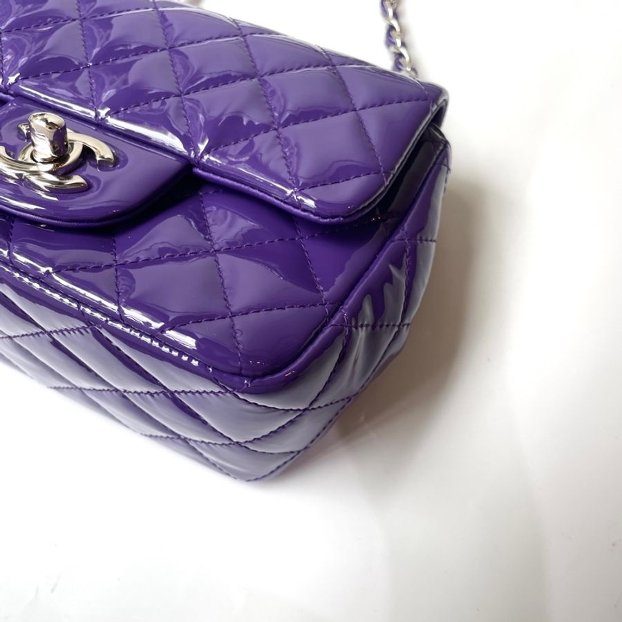 Chanel 紫色亮皮方胖子-10