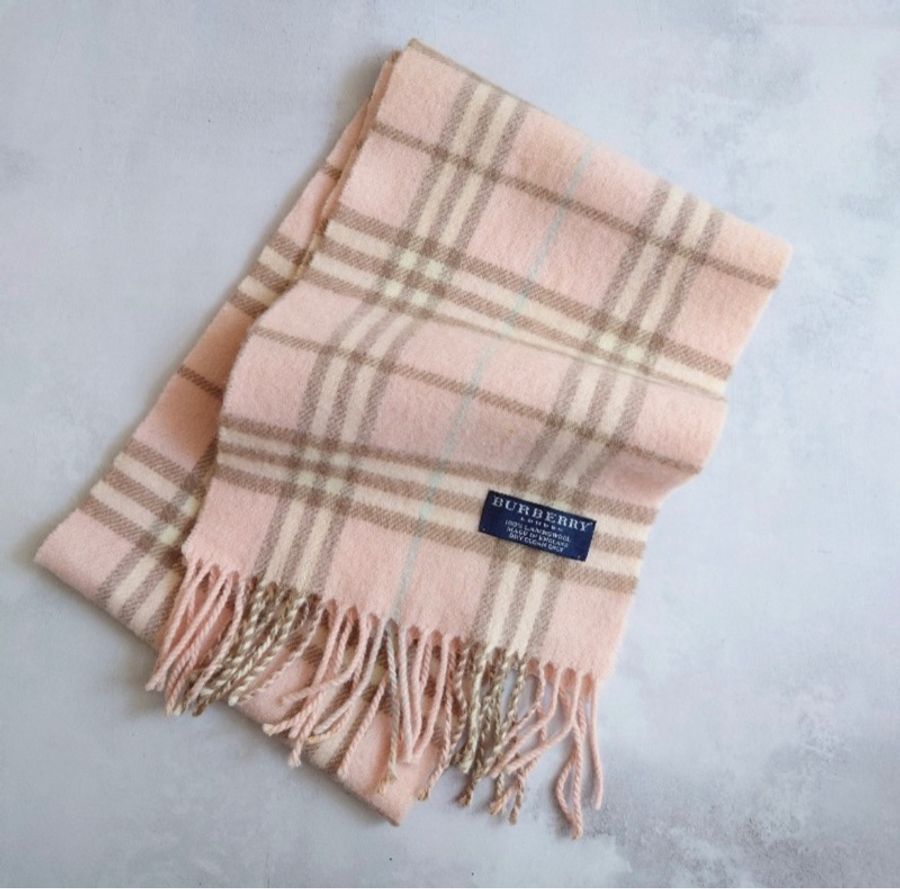 BURBERRY LONDON 100%羊毛格紋圍巾-0