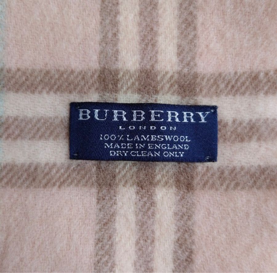 BURBERRY LONDON 100%羊毛格紋圍巾-4