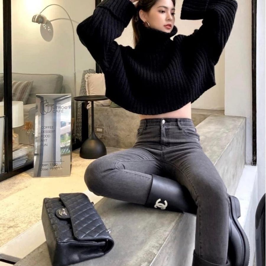 Chanel 香奈兒 經典雙C LOGO 橡膠長筒雨靴 雨鞋 黑色/39碼-7