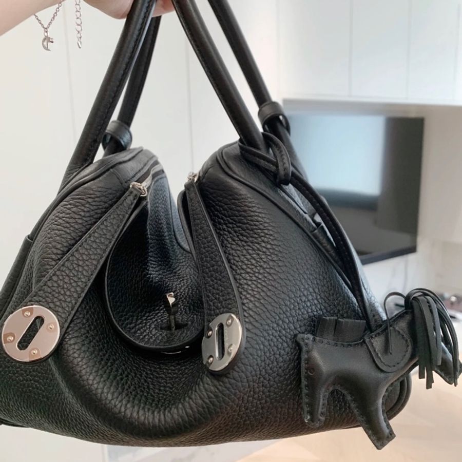 Hermès愛馬仕 Rodeo So Black 小羊皮純黑手工馬兒吊飾 黑色/PM小號-4