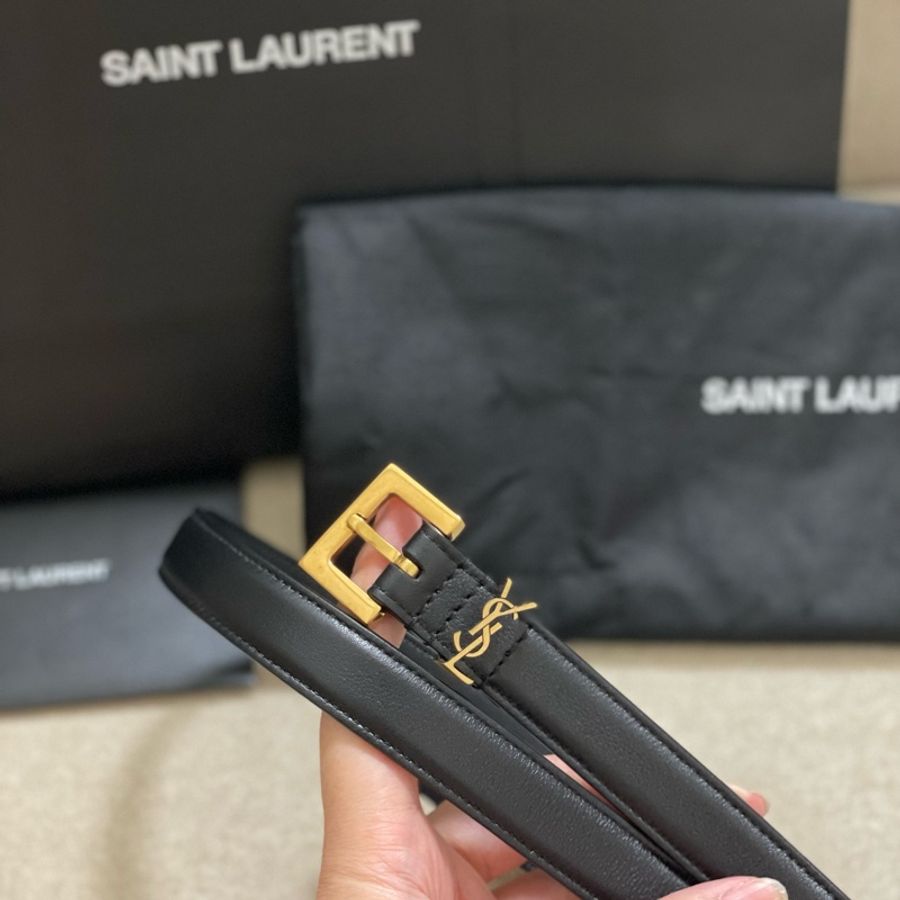 SAINT LAURENT皮革腰帶YSL皮帶 寬2公分 長75公分-0
