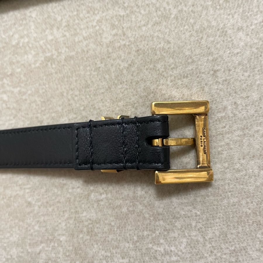 SAINT LAURENT皮革腰帶YSL皮帶 寬2公分 長75公分-7