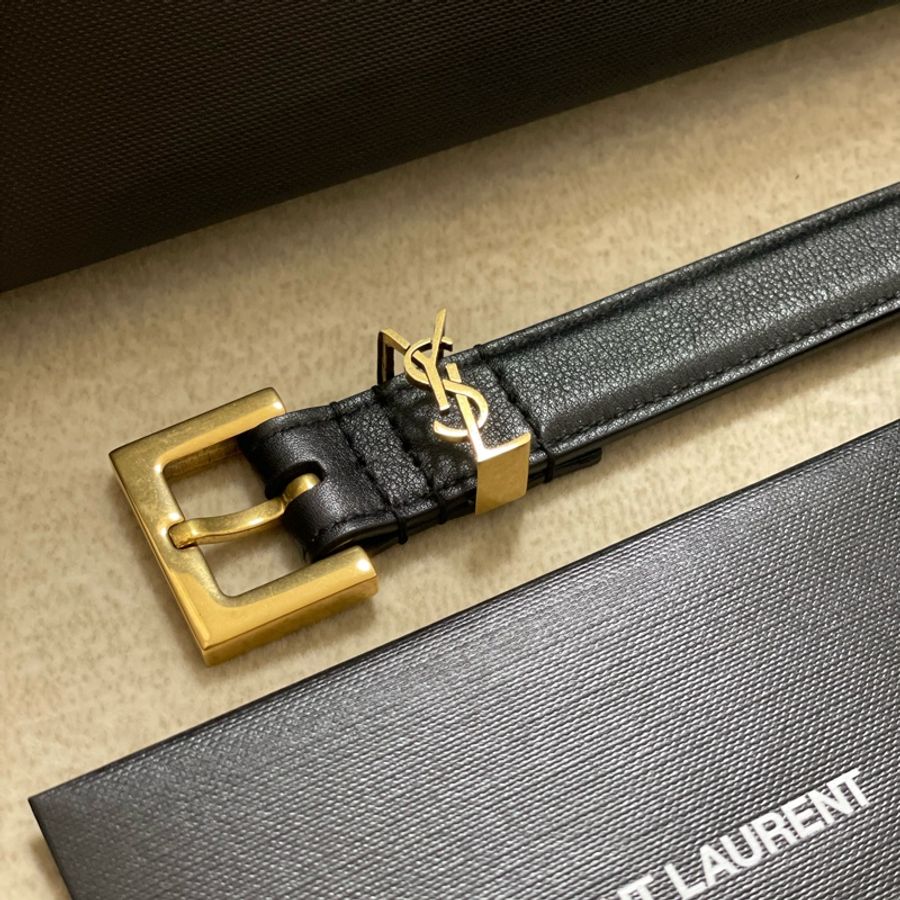 SAINT LAURENT皮革腰帶YSL皮帶 寬2公分 長75公分-14