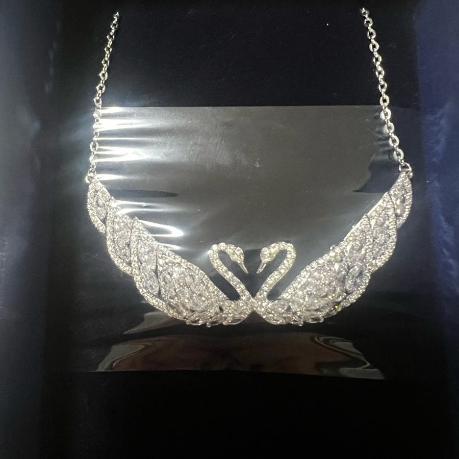 正品Swarovski 雙天䳘項鍊-0