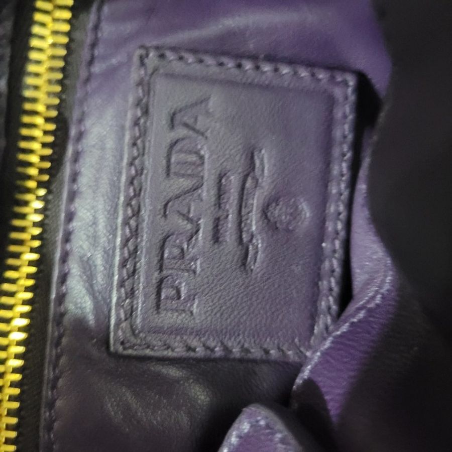 Prada BN1680 限量款Nappa Stripes小羊皮拼接雲彩包(大)-7