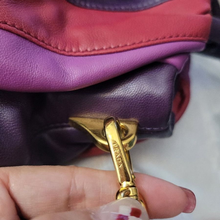 Prada BN1680 限量款Nappa Stripes小羊皮拼接雲彩包(大)-13
