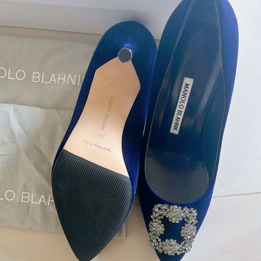 [全新現貨] Manolo Blahnik #38.5 深藍 鑽 高跟鞋 慾望城市 凱莉婚鞋-3