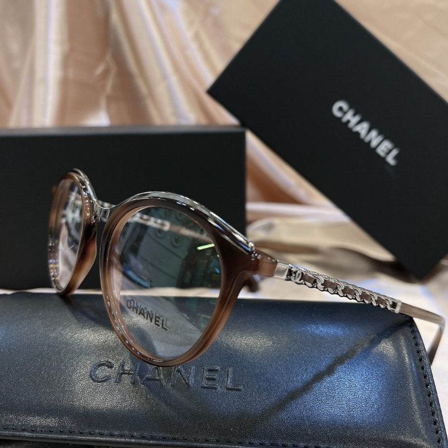 【現貨】麗睛眼鏡 Chanel【可刷卡分期】香奈兒 CH3349 琥珀色 小羊皮穿鏈 光學眼鏡 小香眼鏡 香奈兒熱賣款 小香眼鏡-2