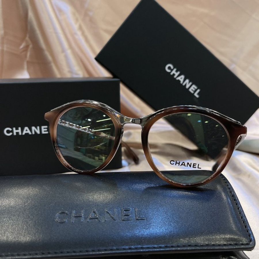 【現貨】麗睛眼鏡 Chanel【可刷卡分期】香奈兒 CH3349 琥珀色 小羊皮穿鏈 光學眼鏡 小香眼鏡 香奈兒熱賣款 小香眼鏡-7