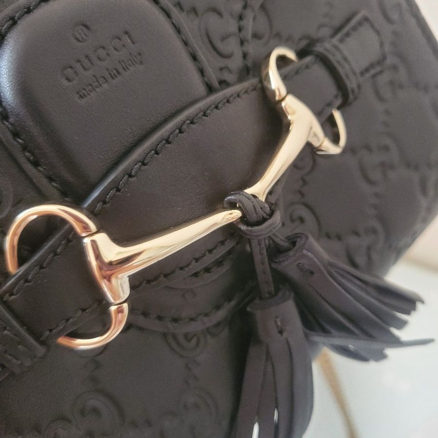 Gucci 黑色logo肩背小包 小廢包-1