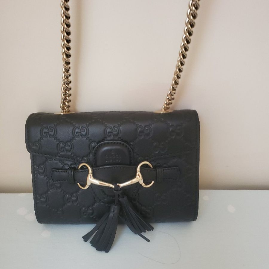 Gucci 黑色logo肩背小包 小廢包-2