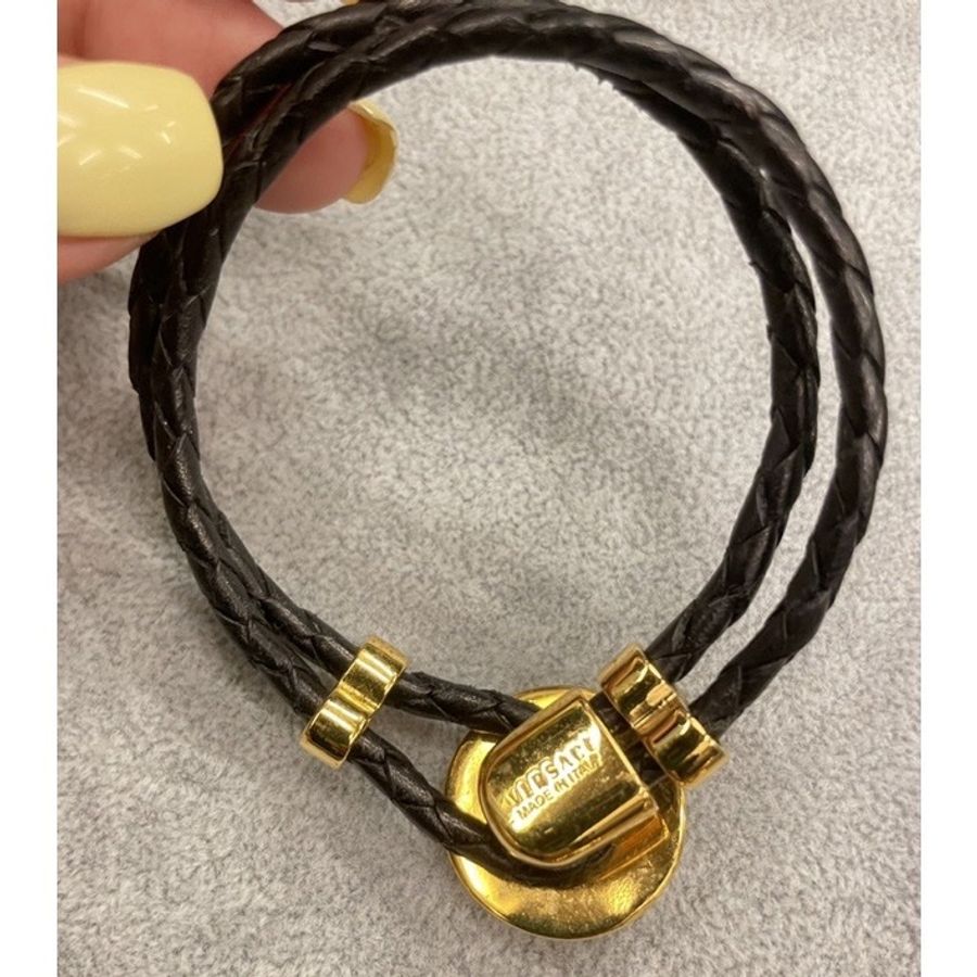 二手 VERSACE 凡賽斯 皮革手環 皮革皮繩 手環 皮繩手環 正品-1