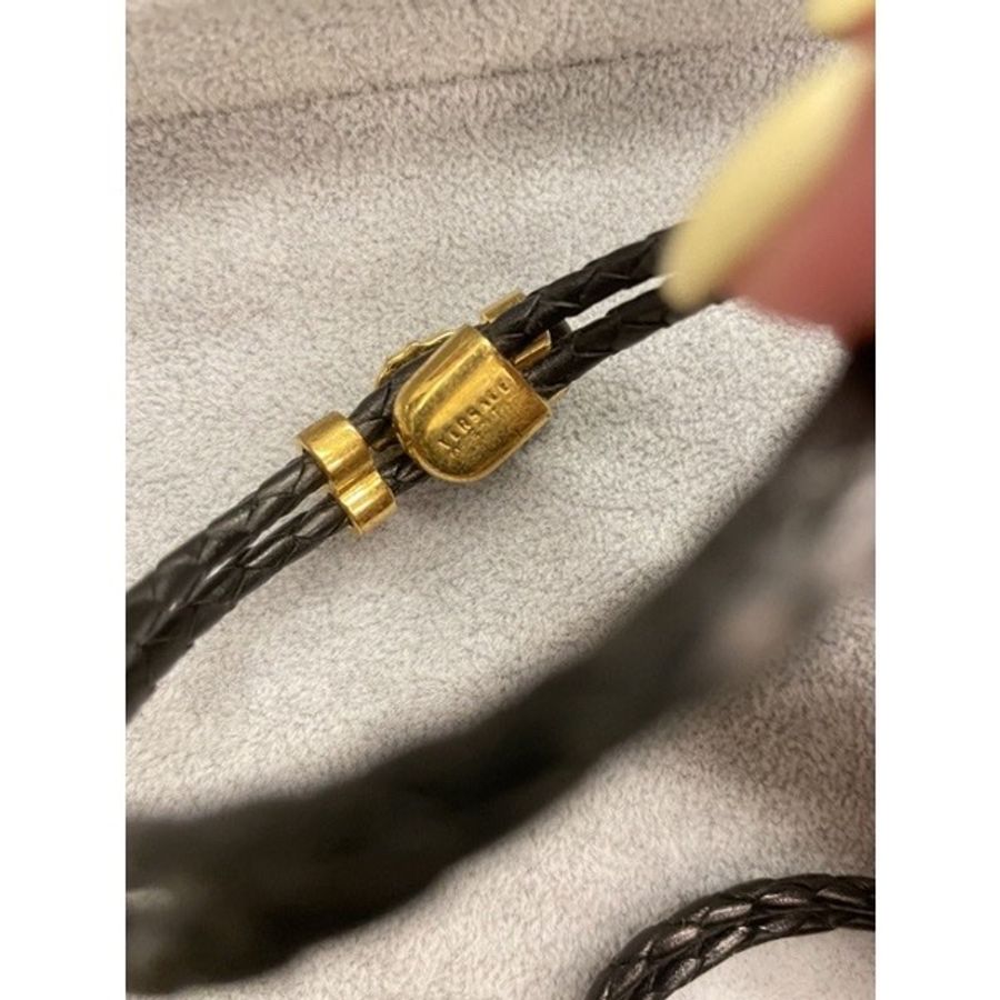 二手 VERSACE 凡賽斯 皮革手環 皮革皮繩 手環 皮繩手環 正品-2