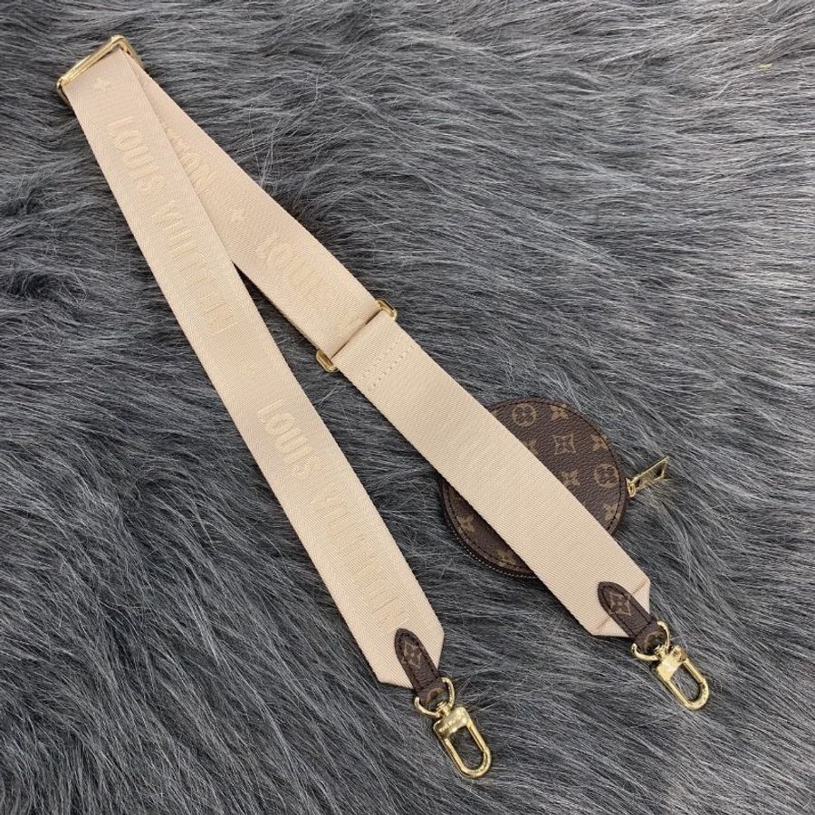 Louis Vuitton LV 寬版布面背帶附圓形零錢包/肩帶/配件-3