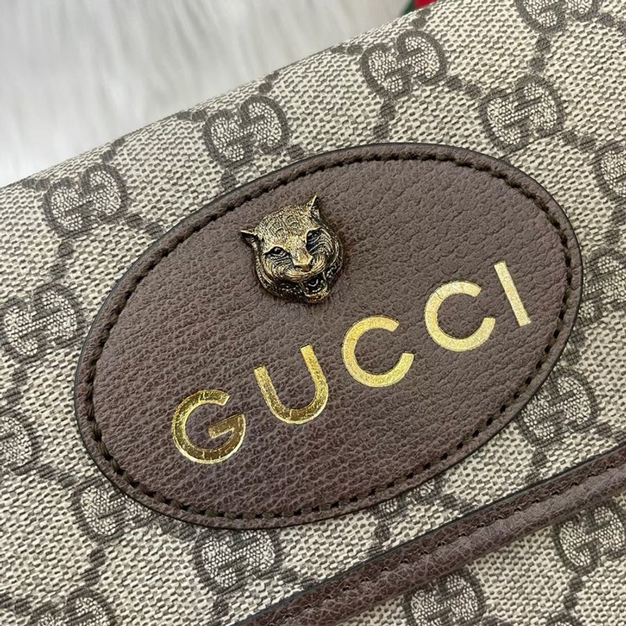 Gucci 501050老花PVC虎頭郵差斜背包Neo Vintage-14