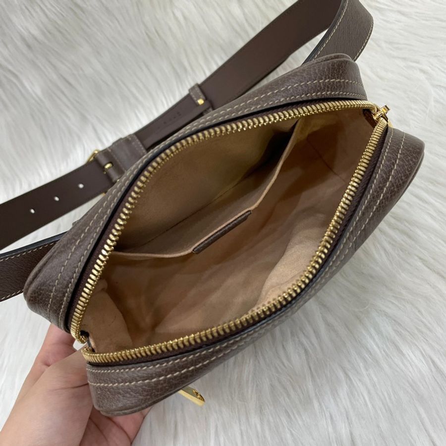 Gucci 517076經典老花PVC貓眼綠紅綠織帶腰包Ophidia GG Supreme-15