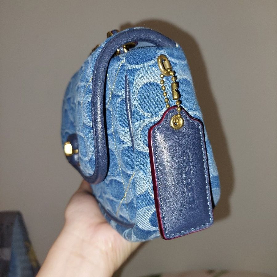 coach 香布蕾 牛仔布 經典 老花 包包 精品 專櫃 正品 側背 肩背 斜揹-3