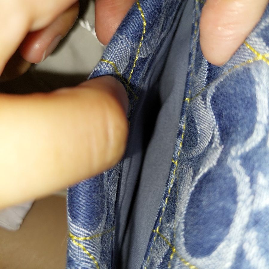 coach 香布蕾 牛仔布 經典 老花 包包 精品 專櫃 正品 側背 肩背 斜揹-6