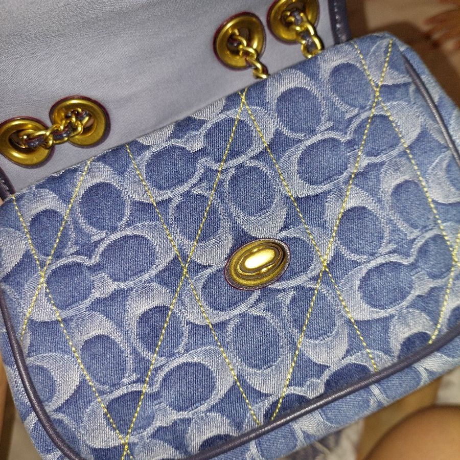 coach 香布蕾 牛仔布 經典 老花 包包 精品 專櫃 正品 側背 肩背 斜揹-9