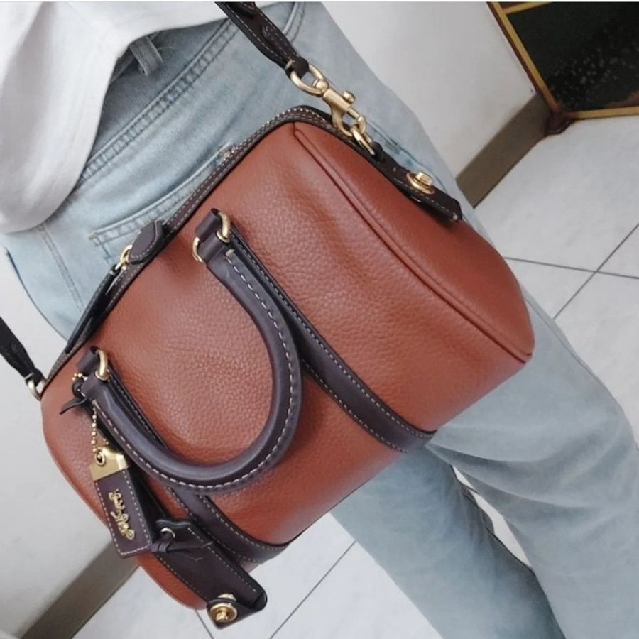 coach ruby 25 牛皮 波士頓包 專櫃 正品 精品 包包 手提 側背 肩背 斜揹-0