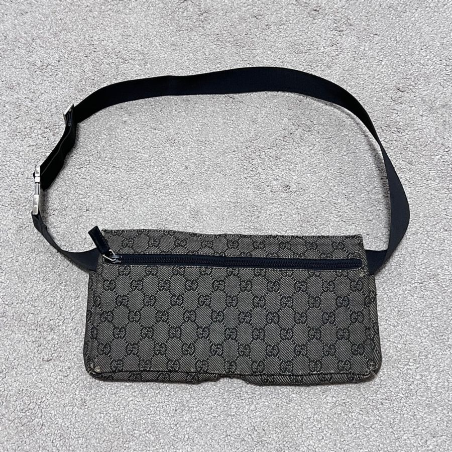 GUCCI 28566 Vintage Waist bag 帆布雙袋腰包-1