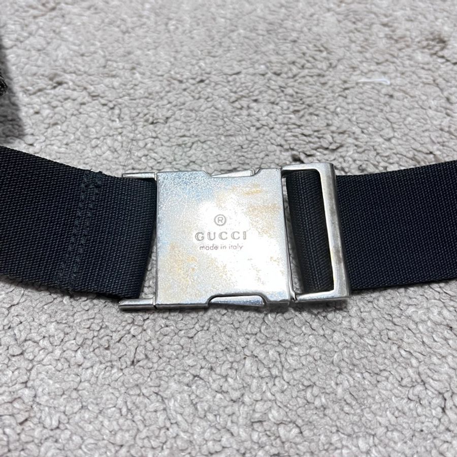 GUCCI 28566 Vintage Waist bag 帆布雙袋腰包-4