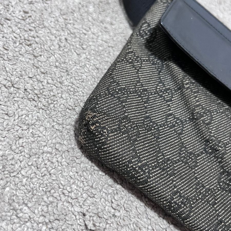 GUCCI 28566 Vintage Waist bag 帆布雙袋腰包-6
