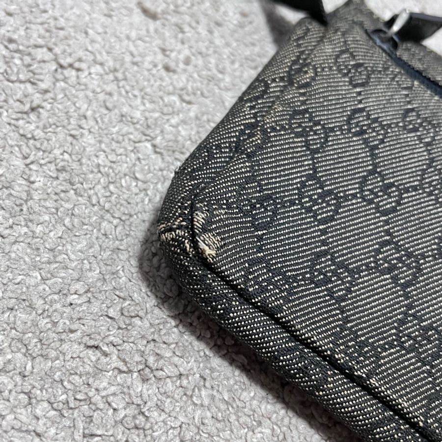 GUCCI 28566 Vintage Waist bag 帆布雙袋腰包-8