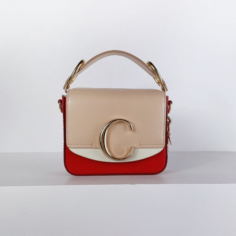 Chloé C Bag 莓果拼色-5