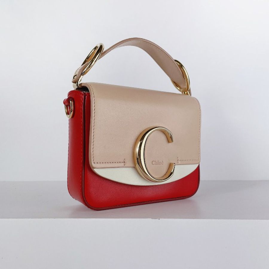 Chloé C Bag 莓果拼色-6